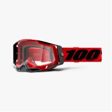 100% brýle motokrosové RACECRAFT 2 Goggle Red - Clear Lens