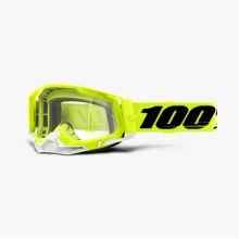 100% brýle motokrosové RACECRAFT 2 Goggle Yellow - Clear Lens