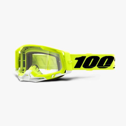 100% brýle motokrosové RACECRAFT 2 Goggle Yellow - Clear Lens