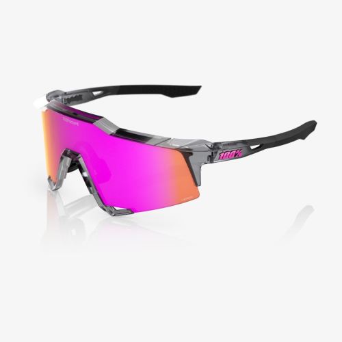 100% brýle SPEEDCRAFT MLB Polished Translucent Grey - HiPER Vital Pink Mirror Lens