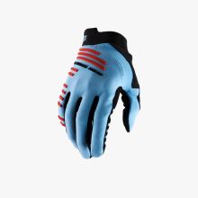 100% rukavice R-Core Light Blue/Fluo Red L