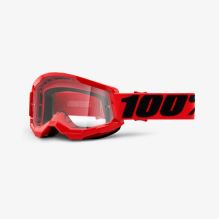 100% brýle motokrosové STRATA 2 Goggle Red - Clear Lens