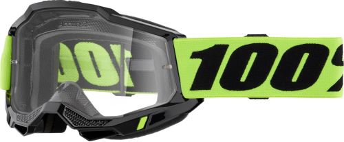 100% brýle motokrosové ACCURI 2 Neon Yellow - Clear Lens