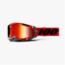 100% brýle motokrosové RACECRAFT 2 Goggle Red - Mirror Red Lens