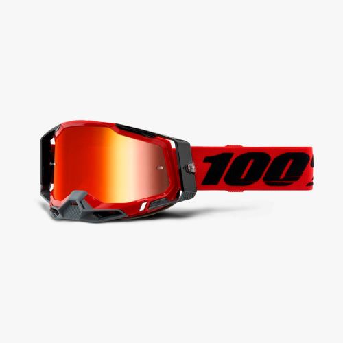 100% brýle motokrosové RACECRAFT 2 Goggle Red - Mirror Red Lens