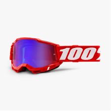 100% brýle motokrosové ACCURI 2 Goggle Red - Mirror Red/Blue Lens