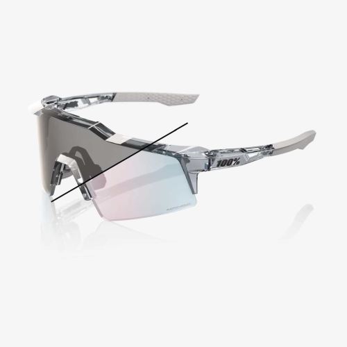 100% brýle SPEEDCRAFT SL - Polished Translucent Grey - Rose Gold Mirror Photochromic