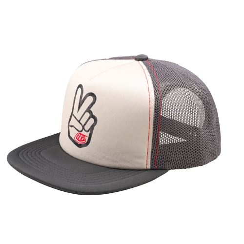 Troy Lee Design kšiltovka TRUCKER SNAPBACK PEACE OUT VINTAGE WHITE / CARBON