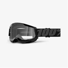 100% brýle motokrosové STRATA 2 Goggle Black - Clear Lens