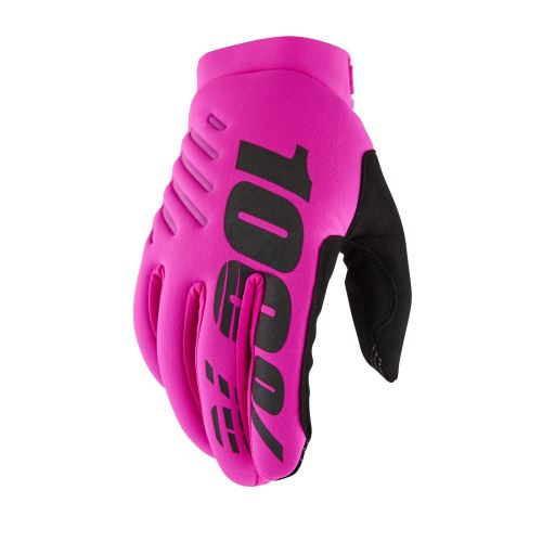 100% dámské rukavice "BRISKER" Neon Pink/Black