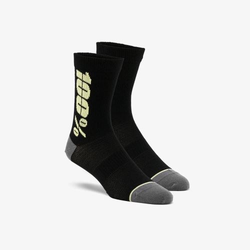 100% ponožky RYTHYM Merino Wool Performance Socks Black/Yellow L/XL
