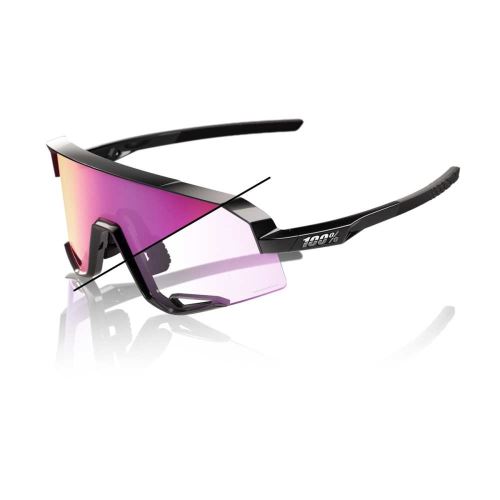 100% sluneční brýle SLENDALE - Gloss Black - Photochromic Purple Mirror