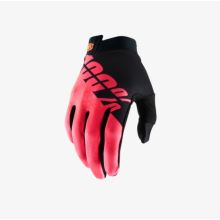 100% rukavice "iTRACK" Black/Fluo Red M