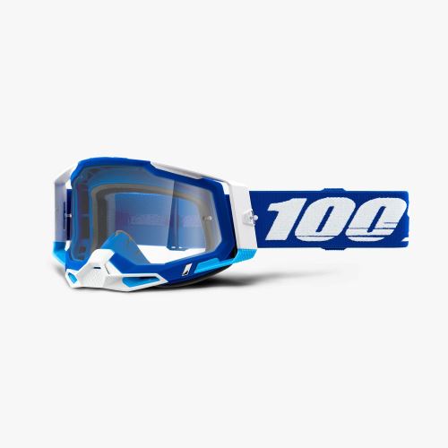 100% brýle motokrosové RACECRAFT 2 Goggle Blue - Clear Lens