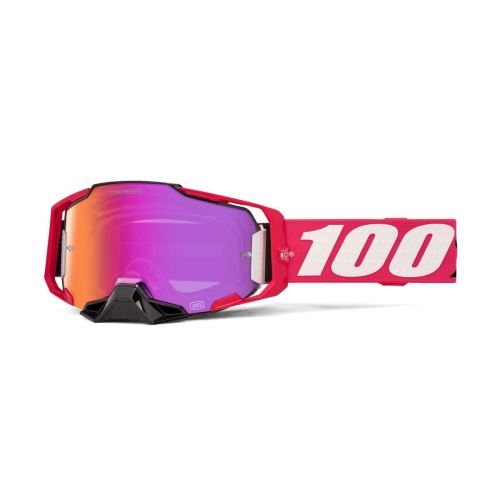 100% brýle motokrosové ARMEGA HIPER Goggle Kloug - Mirror Dark Red Lens