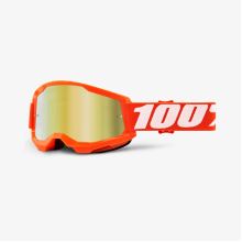 100% brýle motokrosové STRATA 2 Goggle Orange - Mirror Gold Lens
