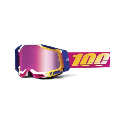 100% brýle motokrosové RACECRAFT 2 Goggle Mission - Mirror Pink Lens