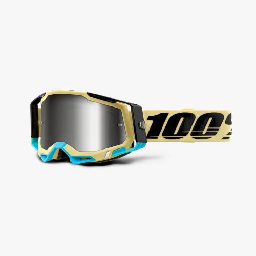 100% brýle motokrosové RACECRAFT 2 Goggle Airblast - Mirror Silver Lens