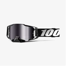 100% brýle motokrosové Armega Goggle Black - Silver Flash Mirror Lens