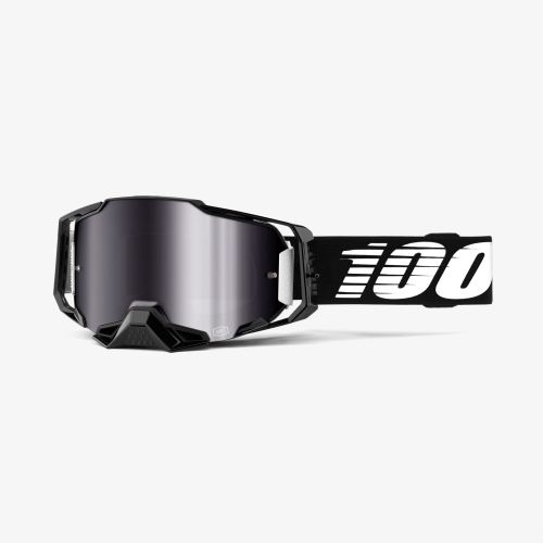 100% brýle motokrosové Armega Goggle Black - Silver Flash Mirror Lens