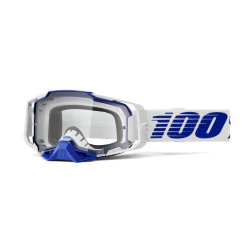 100% brýle motokrosové ARMEGA Goggle Blue - Clear Lens