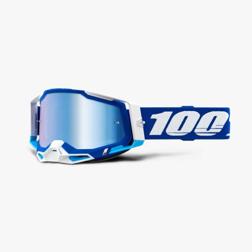 100% brýle motokrosové RACECRAFT 2 Goggle Blue - Mirror Blue Lens