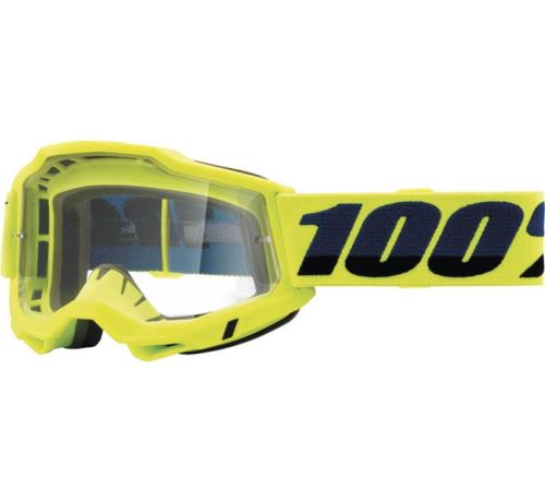 100% brýle motokrosové ACCURI 2 OTG Goggle Fluo/Yellow - Clear Lens