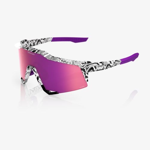 100% brýle SPEEDCRAFT LE Elly 3 Gloss White - HiPER Dark Purple Mirror Lens