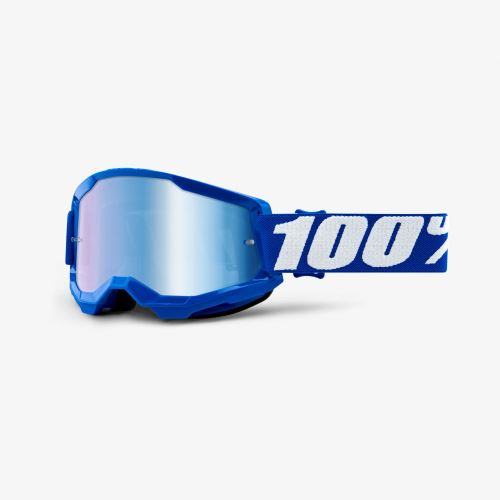 100% brýle motokrosové STRATA 2 Goggle Blue - Mirror Blue Lens