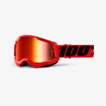 100% brýle motokrosové STRATA 2 Goggle Red - Mirror Red Lens